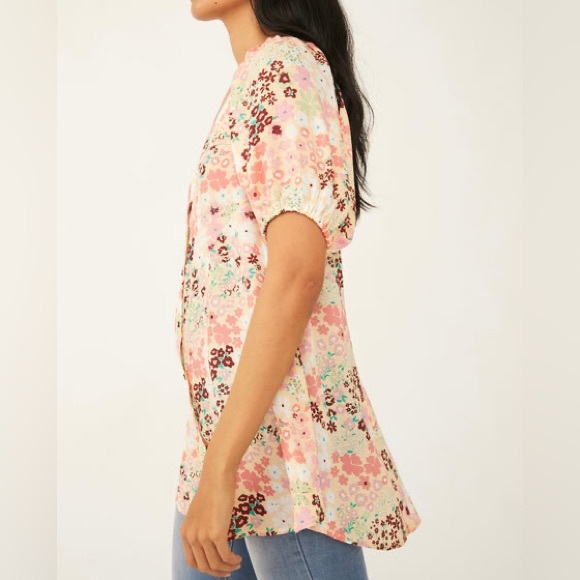 NWOT Free People Callie Printed Floral Tunic - Picture 5 of 15